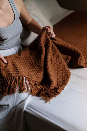 Manta de algodão Mell Caramelo 1,30x1,80